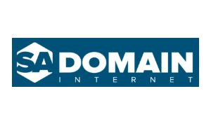 a blue and white logo
