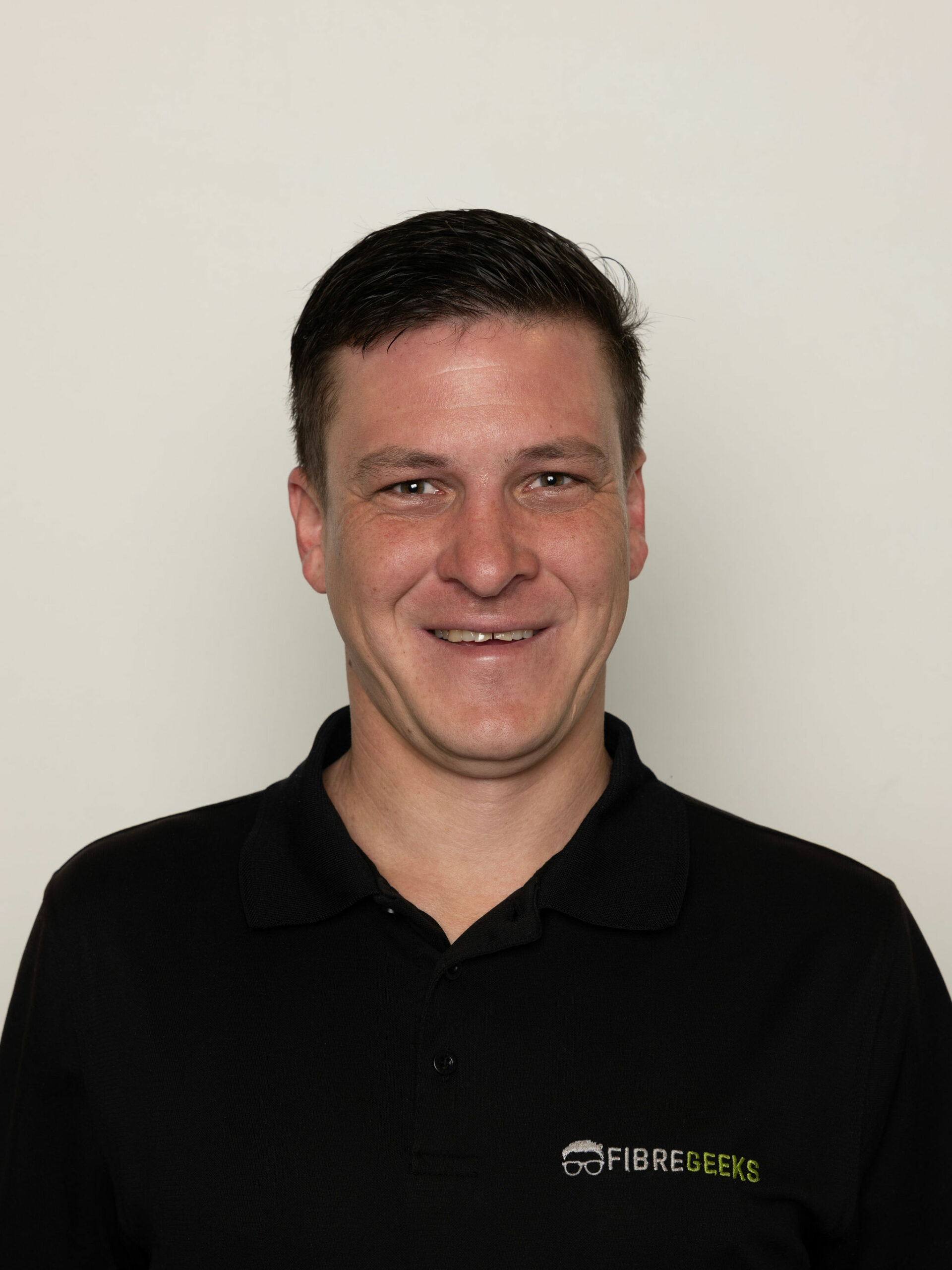a man in a black shirt
