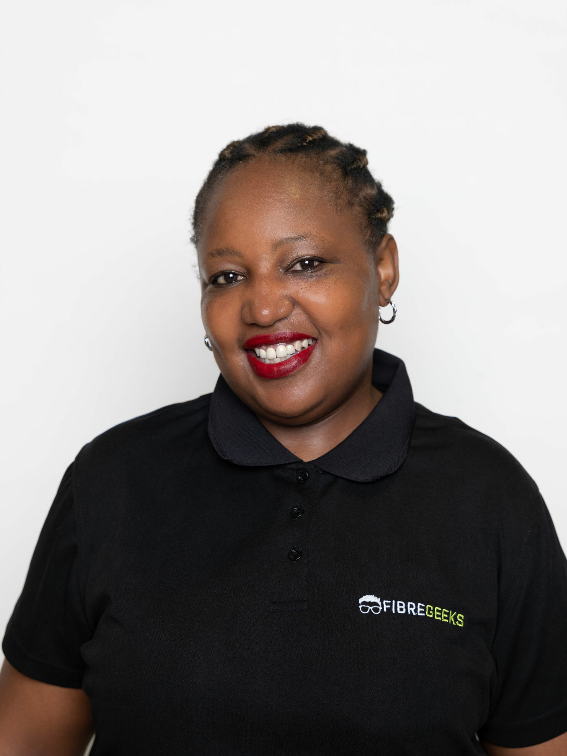 a woman smiling at camera