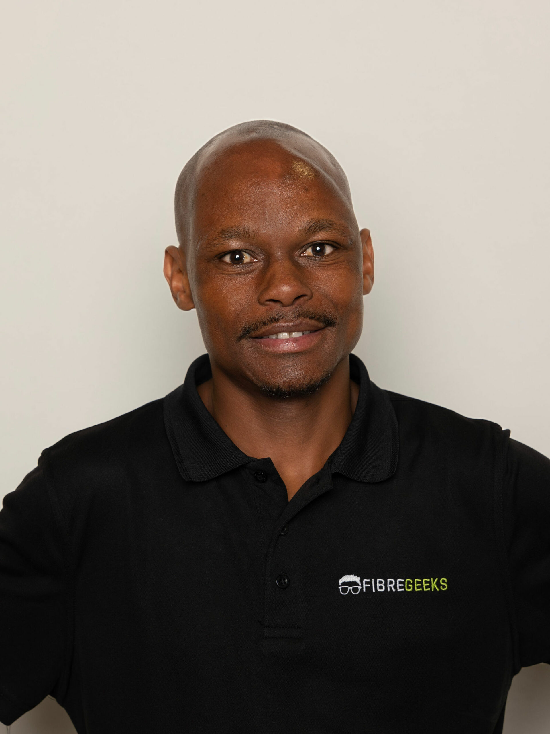 a man in a black shirt