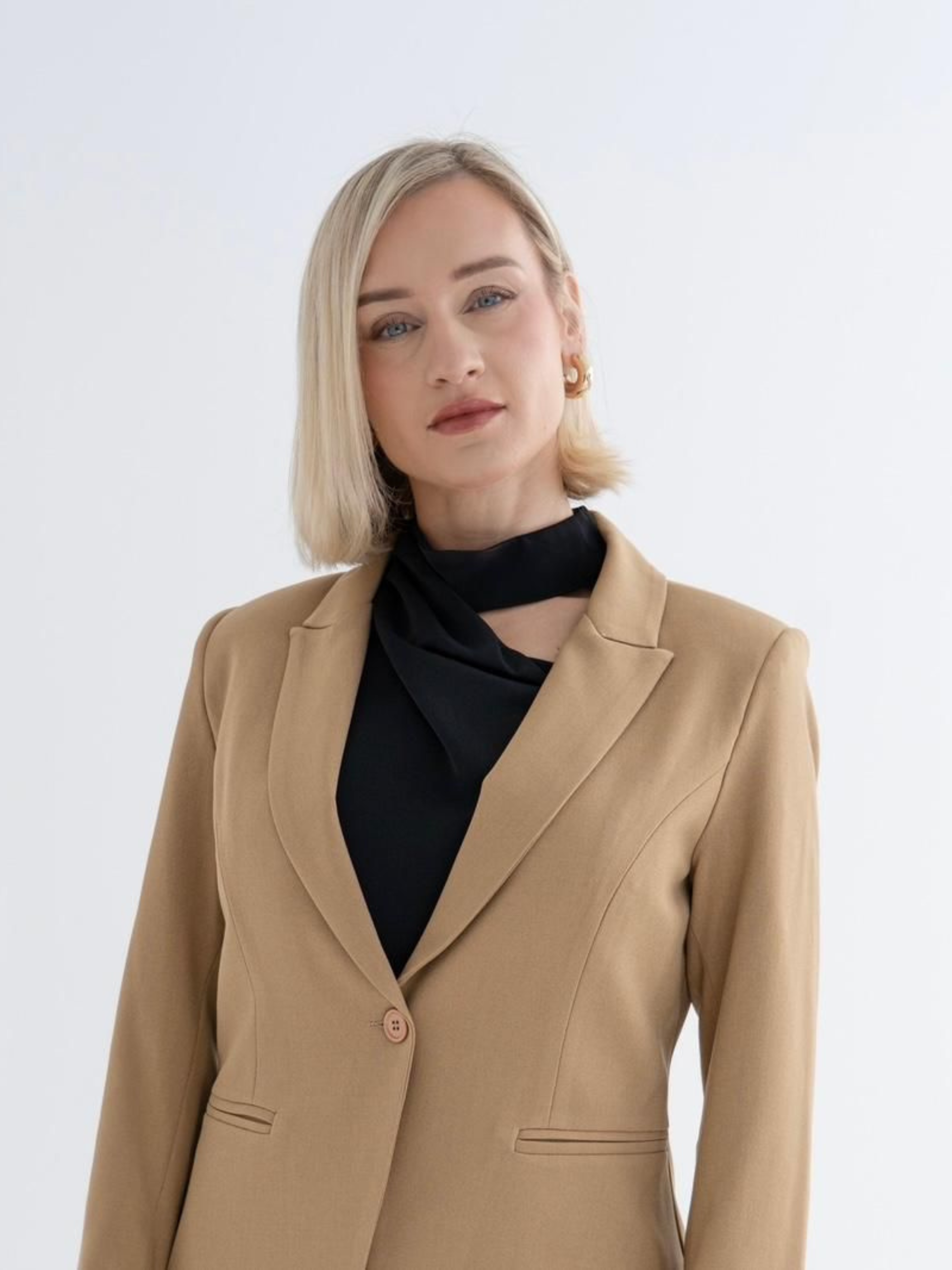 a woman in a suit
