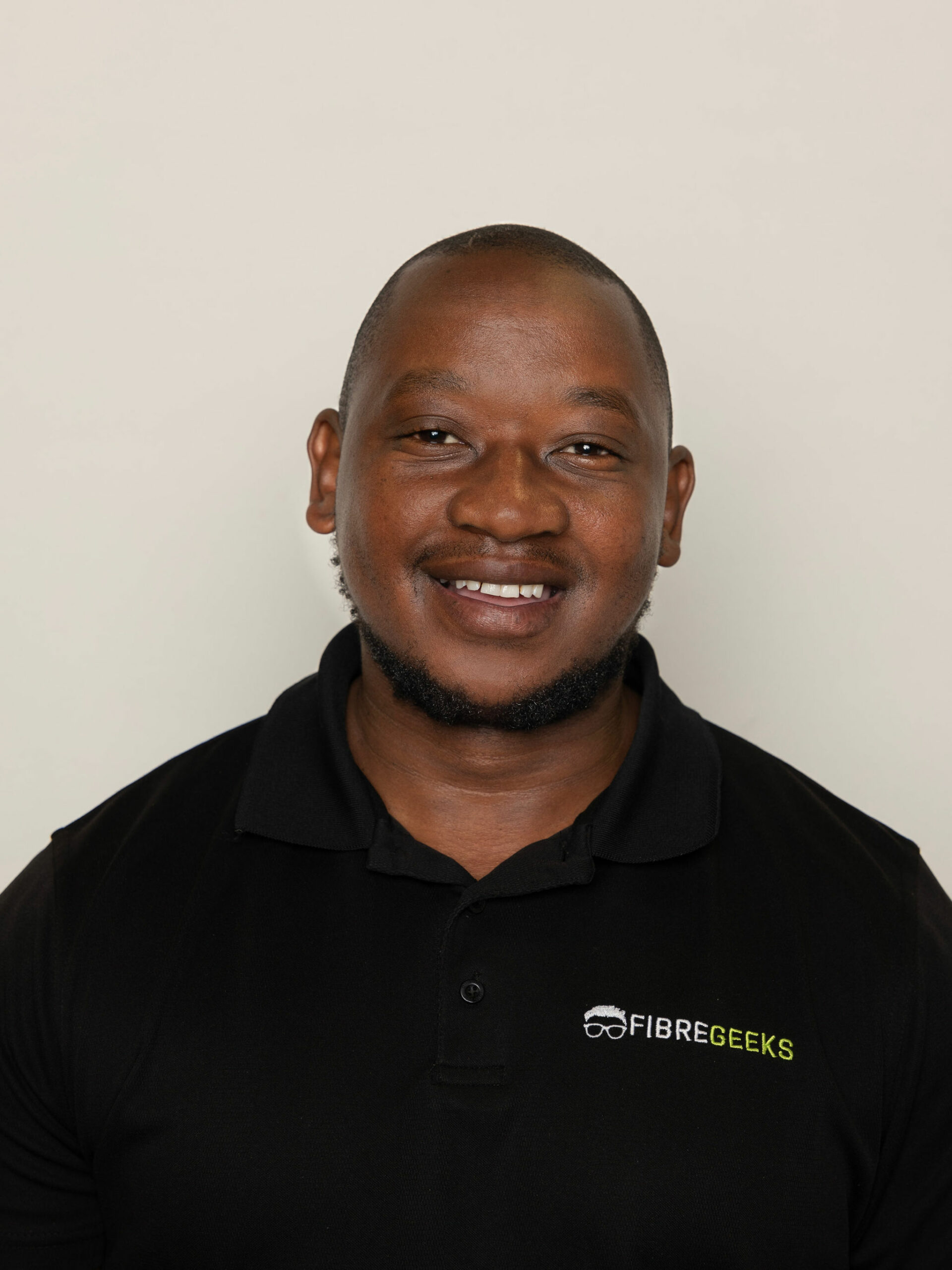 a man in a black shirt